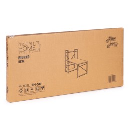 Biurko komputerowe szkolne 120x60 cm regał z 3 półkami czarne ModernHome