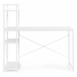 Biurko komputerowe szkolne 120x60 cm regał z 3 półkami białe ModernHome
