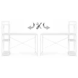Biurko komputerowe szkolne 120x60 cm regał z 3 półkami białe ModernHome