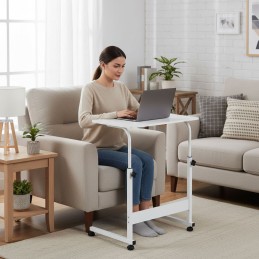 Mobilny stolik pod laptopa biurko dostawiane do fotela kanapy biały ModernHome