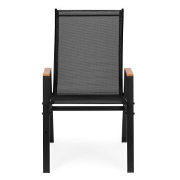 Zestaw 2x krzesło ogrodowe komplet na taras balkon czarne MultiGarden