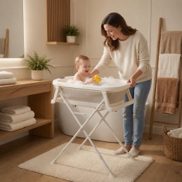 Wanienka dla dzieci na stelażu składana z odpływem termometr LCD ECOTOYS