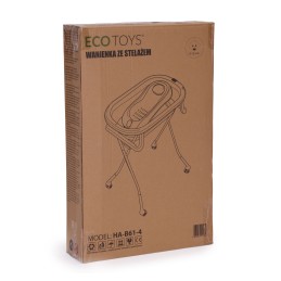 Wanienka dla dzieci na stelażu składana z odpływem termometr LCD ECOTOYS