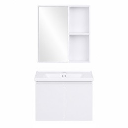 Szafka łazienkowa wisząca z umywalką + lustro zestaw mebli ModernHome