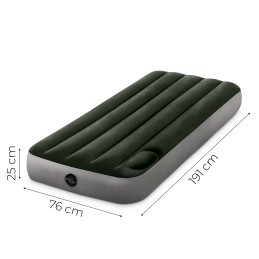 Materac dmuchany 191x76x25 cm jednoosobowy z wbudowaną pompką nożną INTEX 64760