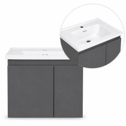 Szafka łazienkowa wisząca z umywalką + lustro zestaw mebli ModernHome