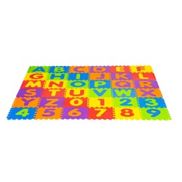 Duża mata piankowa EVA dla dzieci litery cyfry 178x178 cm 36 elementów ECOTOYS