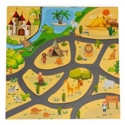 Mata piankowa dla dzieci puzzle safari 9 elementów 93x93 cm ECOTOYS