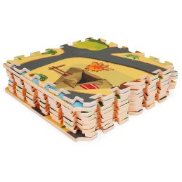 Mata piankowa dla dzieci puzzle safari 9 elementów 93x93 cm ECOTOYS