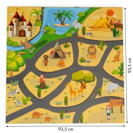 Mata piankowa dla dzieci puzzle safari 9 elementów 93x93 cm ECOTOYS