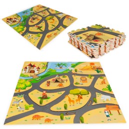 Mata piankowa dla dzieci puzzle safari 9 elementów 93x93 cm ECOTOYS