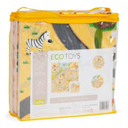 Mata piankowa dla dzieci puzzle safari 9 elementów 93x93 cm ECOTOYS