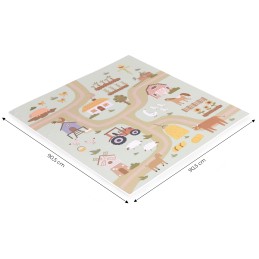 Duża mata piankowa EVA dla dzieci farma 90,5x90,5 cm 21 elementów ECOTOYS