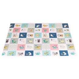 Mata piankowa dla dzieci 200x150 cm edukacyjna dwustronna składana miarka wzrostu alfabet ECOTOYS
