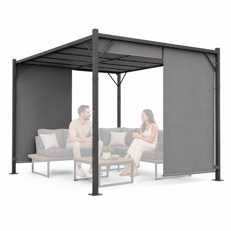 Pergola ogrodowa tarasowa 3x4 m stalowa altana zadaszenie szara MultiGarden