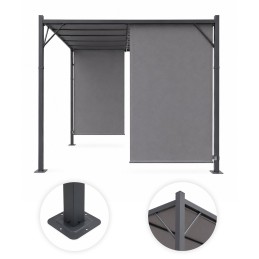 Pergola ogrodowa tarasowa 3x4 m stalowa altana zadaszenie szara MultiGarden
