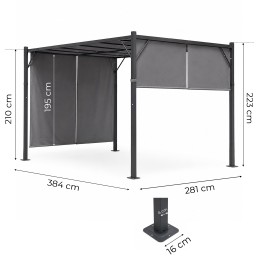 Pergola ogrodowa tarasowa 3x4 m stalowa altana zadaszenie szara MultiGarden