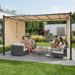 Pergola ogrodowa tarasowa 3x4 m stalowa altana zadaszenie beżowa MultiGarden