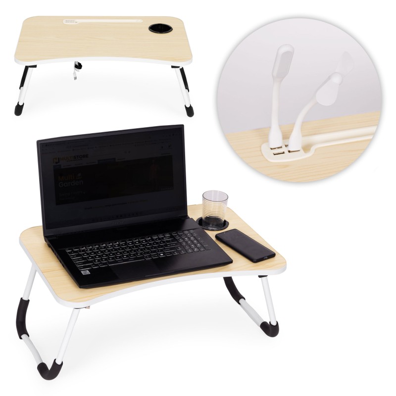 Podstawka pod laptopa składana taca 60x40 cm lampka wiatrak ModernHome