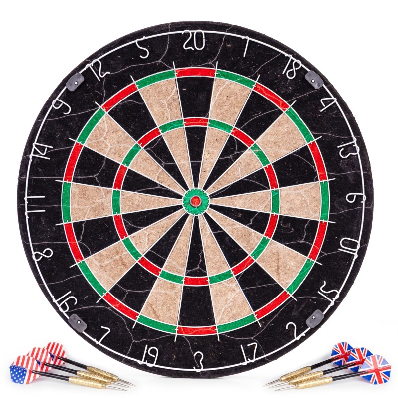 Tarcza do darta gry w rzutki lotki tablica sizalowa 46 cm zestaw 6 rzutek