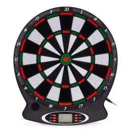 Elektroniczna tarcza do darta gry w rzutki lotki tablica LCD 38 cm 18 gier zestaw 6 rzutek