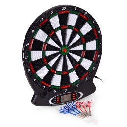 Elektroniczna tarcza do darta gry w rzutki lotki tablica LCD 38 cm 18 gier zestaw 6 rzutek