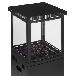 Ogrzewacz gazowy promiennik grzejnik 13 kW szklany na ogród patio reduktor kamienie wulkaniczne pokrowiec MultiGarden