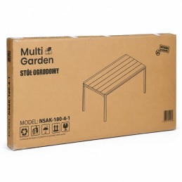 Duży stół ogrodowy 8-osobowy 180x90 cm na taras ogród szary blat MultiGarden