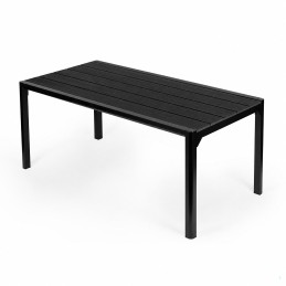 Duży stół ogrodowy 8-osobowy 180x90 cm na taras ogród czarny MultiGarden