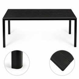 Duży stół ogrodowy 8-osobowy 180x90 cm na taras ogród czarny MultiGarden