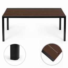 Duży stół ogrodowy 8-osobowy 180x90 cm na taras ogród brązowy blat MultiGarden