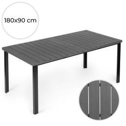 Duży stół ogrodowy 8-osobowy 180x90 cm na taras ogród szary blat MultiGarden