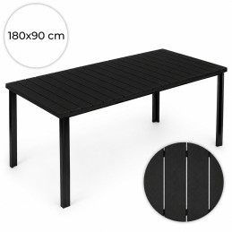 Duży stół ogrodowy 8-osobowy 180x90 cm na taras ogród czarny MultiGarden