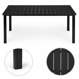 Duży stół ogrodowy 8-osobowy 180x90 cm na taras ogród czarny MultiGarden