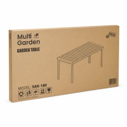 Duży stół ogrodowy 8-osobowy 180x90 cm na taras ogród czarny MultiGarden
