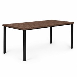 Duży stół ogrodowy 8-osobowy 180x90 cm na taras ogród brązowy blat MultiGarden