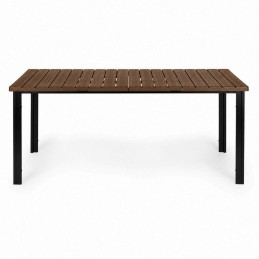 Duży stół ogrodowy 8-osobowy 180x90 cm na taras ogród brązowy blat MultiGarden