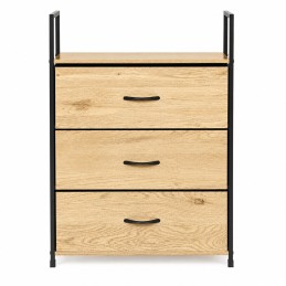 Szafka z 3 szufladami materiałowymi regał 60 cm organizer tekstylny loft ModernHome