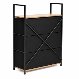 Szafka z 3 szufladami materiałowymi regał 60 cm organizer tekstylny loft ModernHome