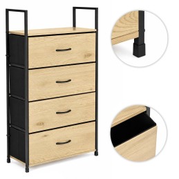 Szafka z 4 szufladami materiałowymi regał 60 cm organizer tekstylny loft ModernHome