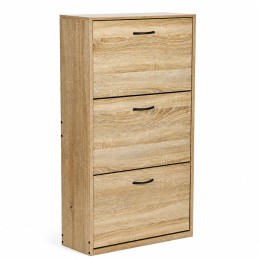 Szafka na buty 3-komorowa 60 cm uchylna do przedpokoju loft jasny dąb ModernHome