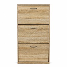 Szafka na buty 3-komorowa 60 cm uchylna do przedpokoju loft jasny dąb ModernHome