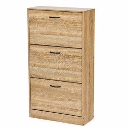 Szafka na buty 3-komorowa 60 cm uchylna do przedpokoju loft jasny dąb ModernHome
