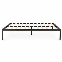Łóżko metalowe 190x200 cm ze stelażem minimalistyczna czarna rama ModernHome