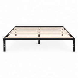 Łóżko metalowe 190x200 cm ze stelażem minimalistyczna czarna rama ModernHome
