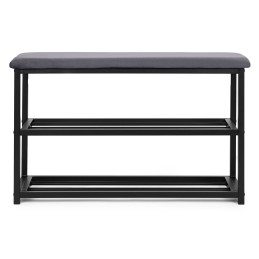 Szafka na buty z siedziskiem regał ławka tapicerowana 80 cm 2 półki ModernHome