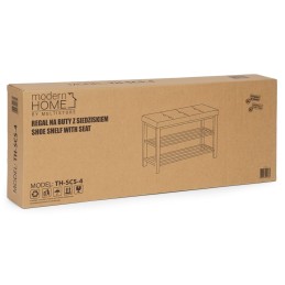 Szafka na buty z siedziskiem regał ławka tapicerowana 80 cm 2 półki ModernHome
