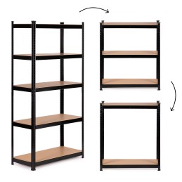 Regał metalowy magazynowy 180x90x40 cm do garażu piwnicy 5 półek 875 kg ModernHome