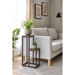 Kwietnik stojący stojak na kwiaty ozdoby 2 półki loft ModernHome