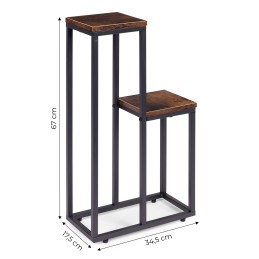 Kwietnik stojący stojak na kwiaty ozdoby 2 półki loft ModernHome
